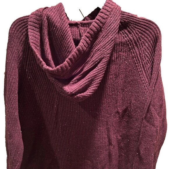 Mens AMERICAN EAGLE Pullover Sweater w/hood WINE color Small NEW - Picture 3 of 4